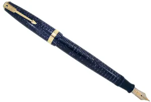 1941 PARKER AZURE PEARL DOUBLE JEWEL VACUMATIC FOUNTAIN PEN LONG MAJOR SIZE RESTORED