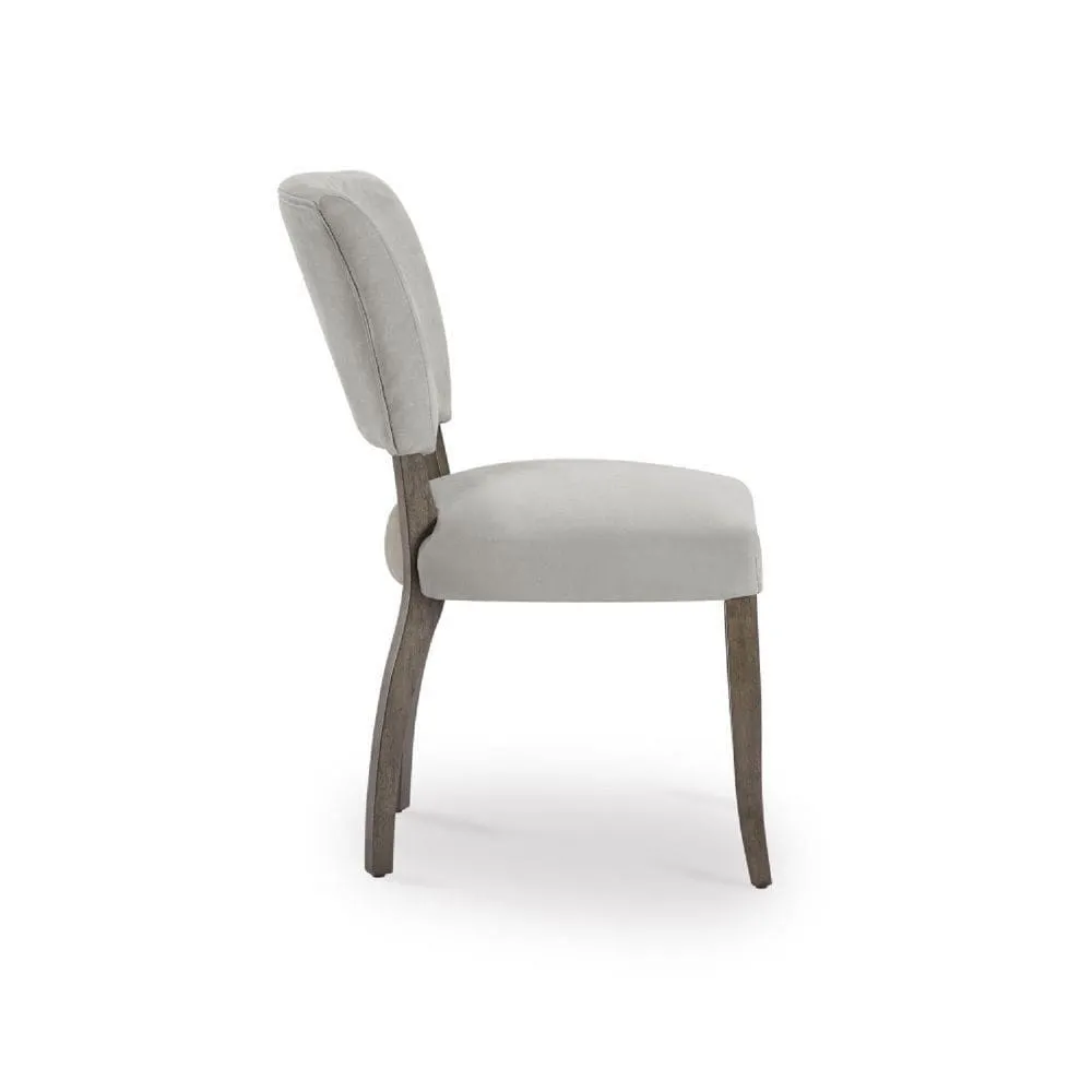 20 Inch Upholstered Solid Timber Flared Dining Chair, Set of 2, Light Gray By Casagear Home