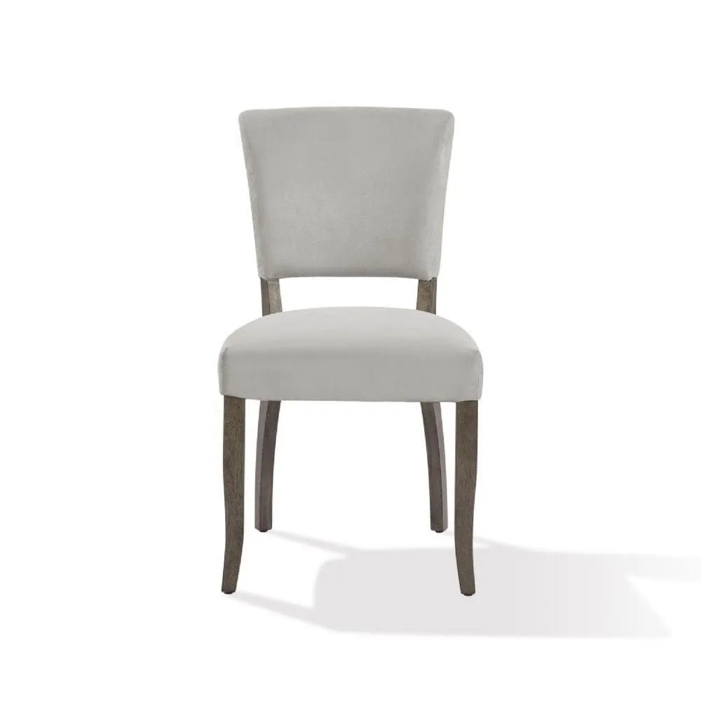 20 Inch Upholstered Solid Timber Flared Dining Chair, Set of 2, Light Gray By Casagear Home