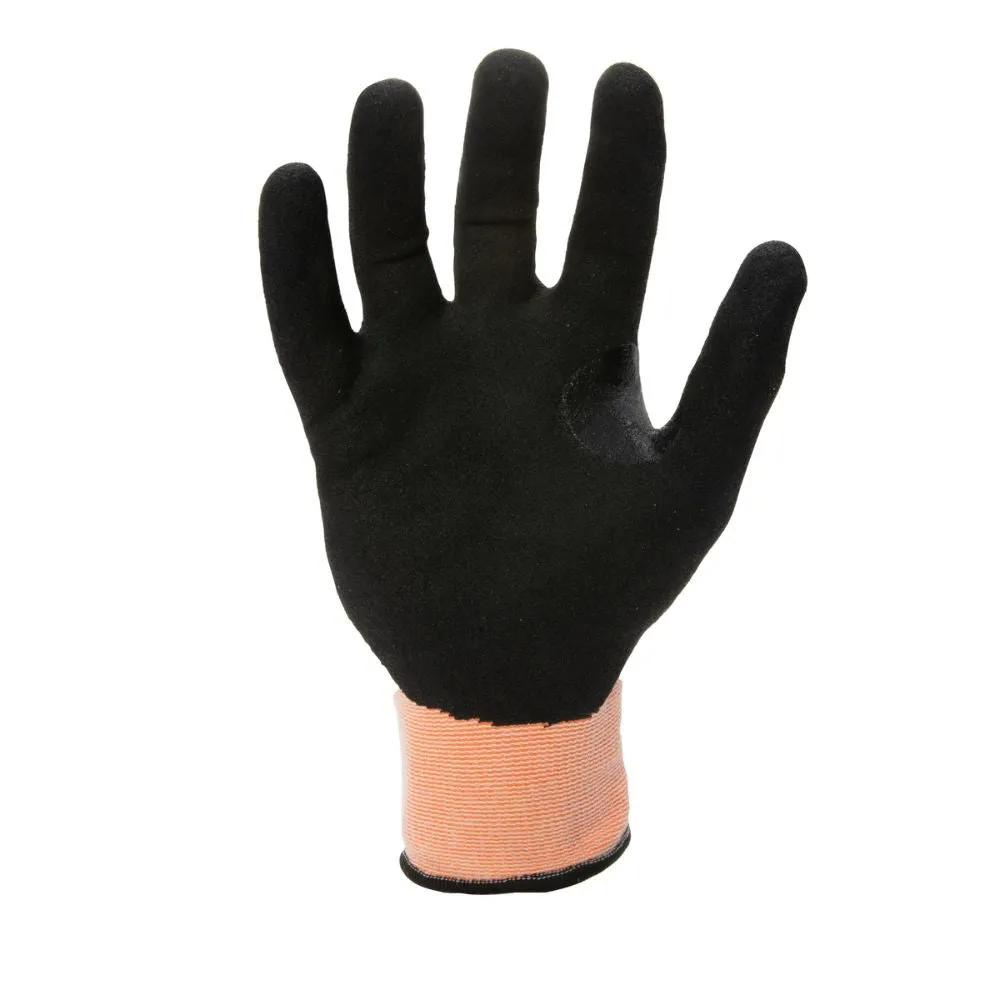 212 Performance AXA5-09-009 AX360 Seamless Foam Nitrile-dipped Cut Resistant Hi-Viz Gloves (EN Level E, ANSI A5), Medium Orange