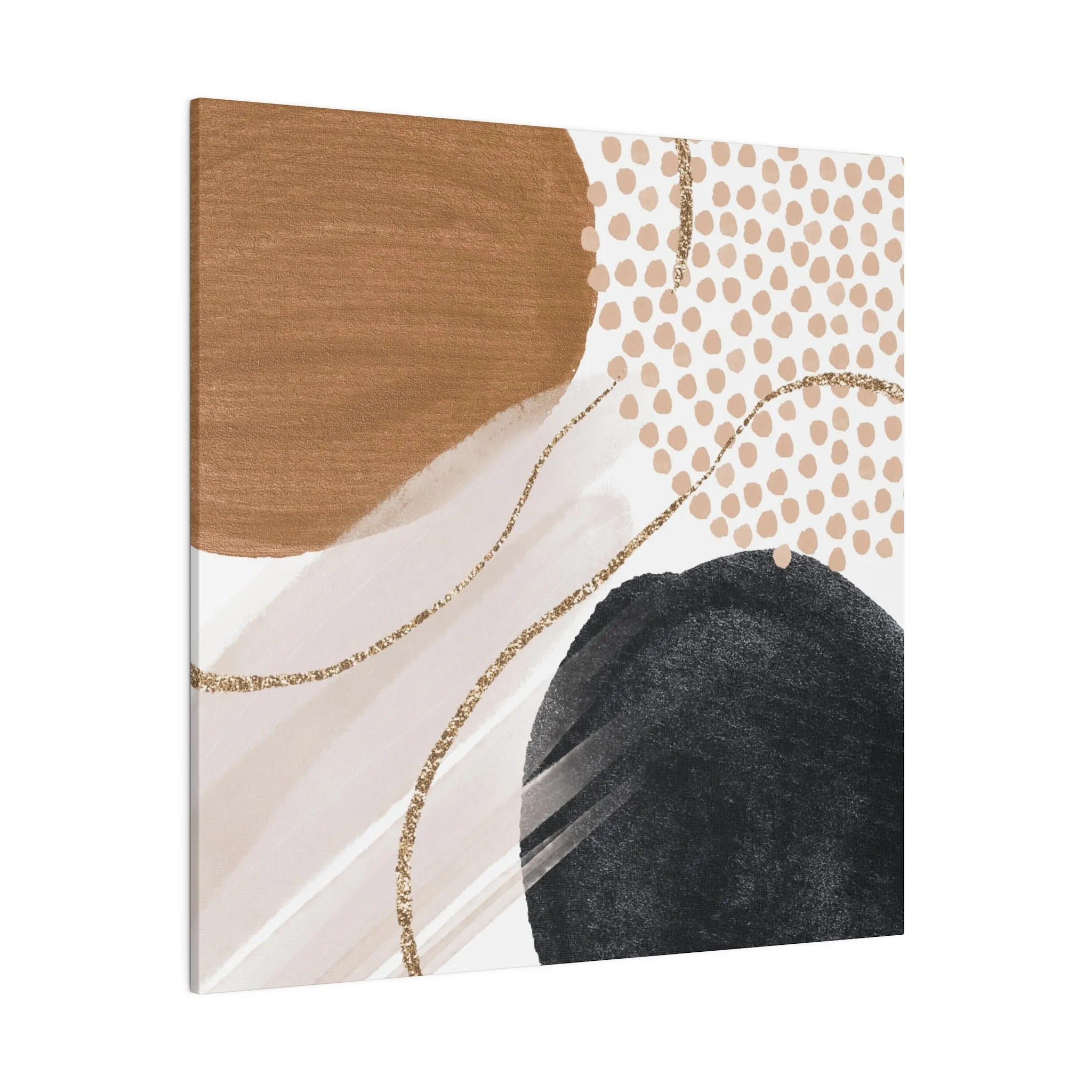 Abstract Artwork | Canvas Wall Art | Black Brown Beige