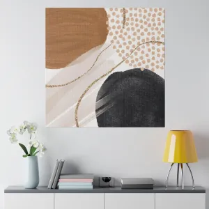 Abstract Artwork | Canvas Wall Art | Black Brown Beige