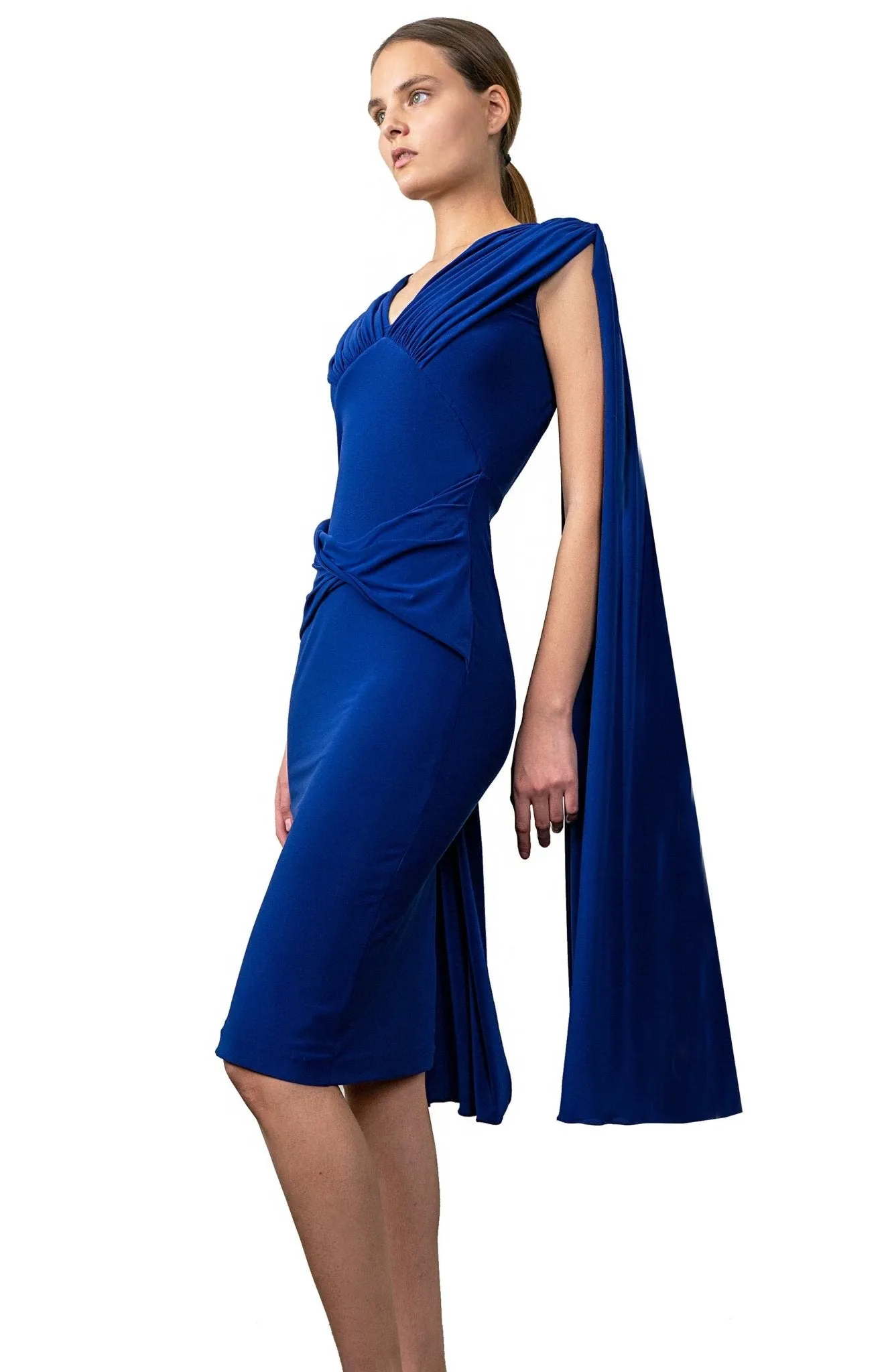 Aegea | Dramatic Cape Cocktail Dress