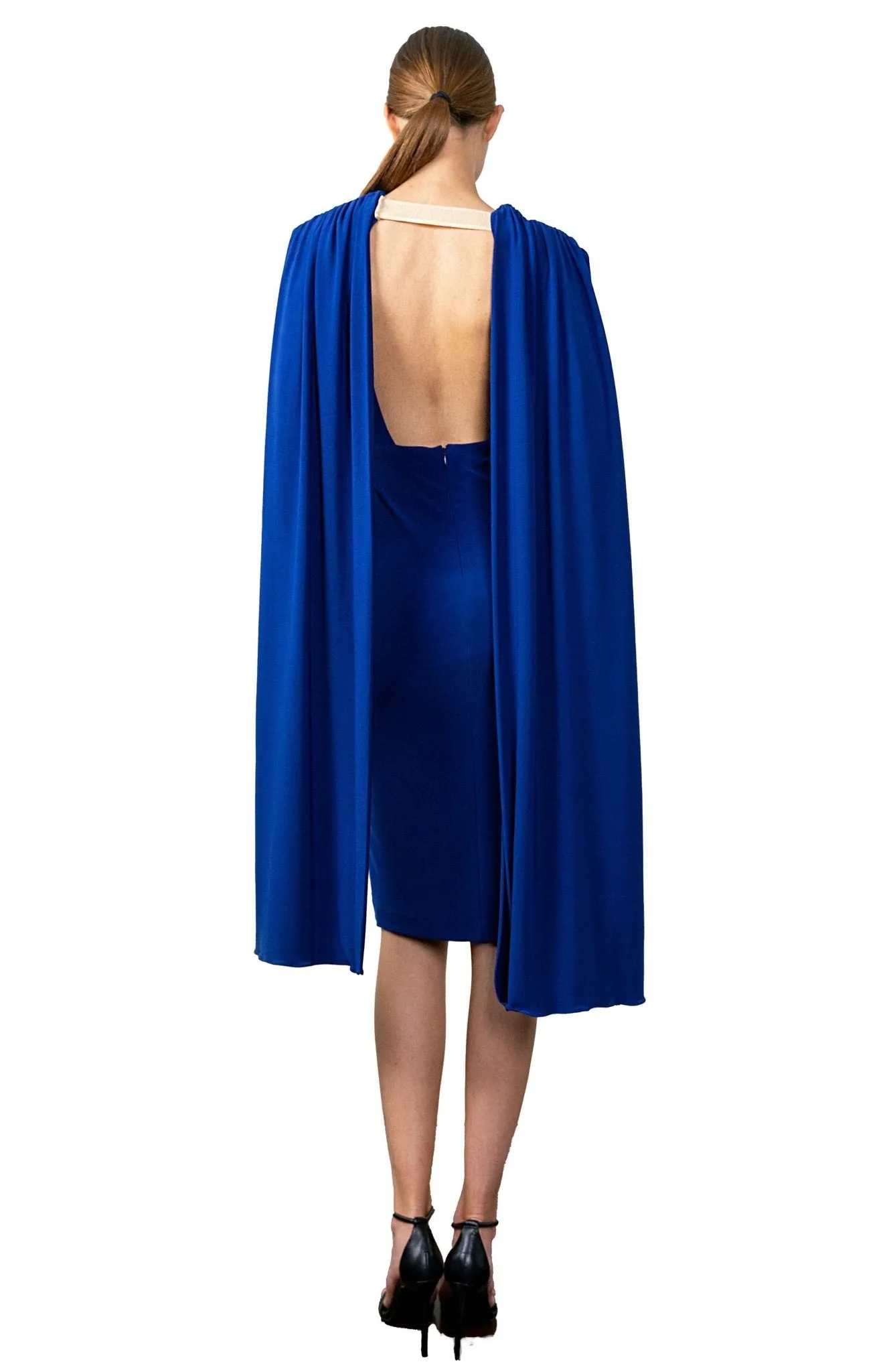 Aegea | Dramatic Cape Cocktail Dress