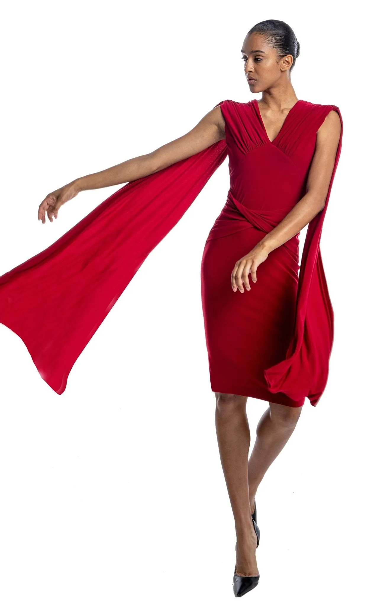 Aegea | Dramatic Cape Cocktail Dress