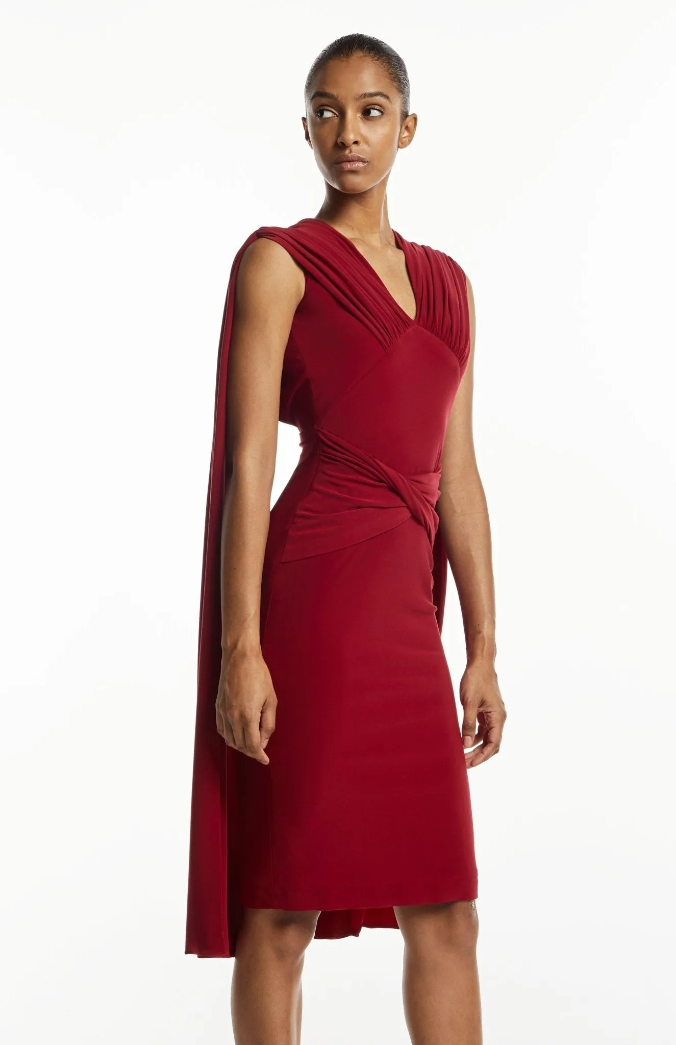 Aegea | Dramatic Cape Cocktail Dress