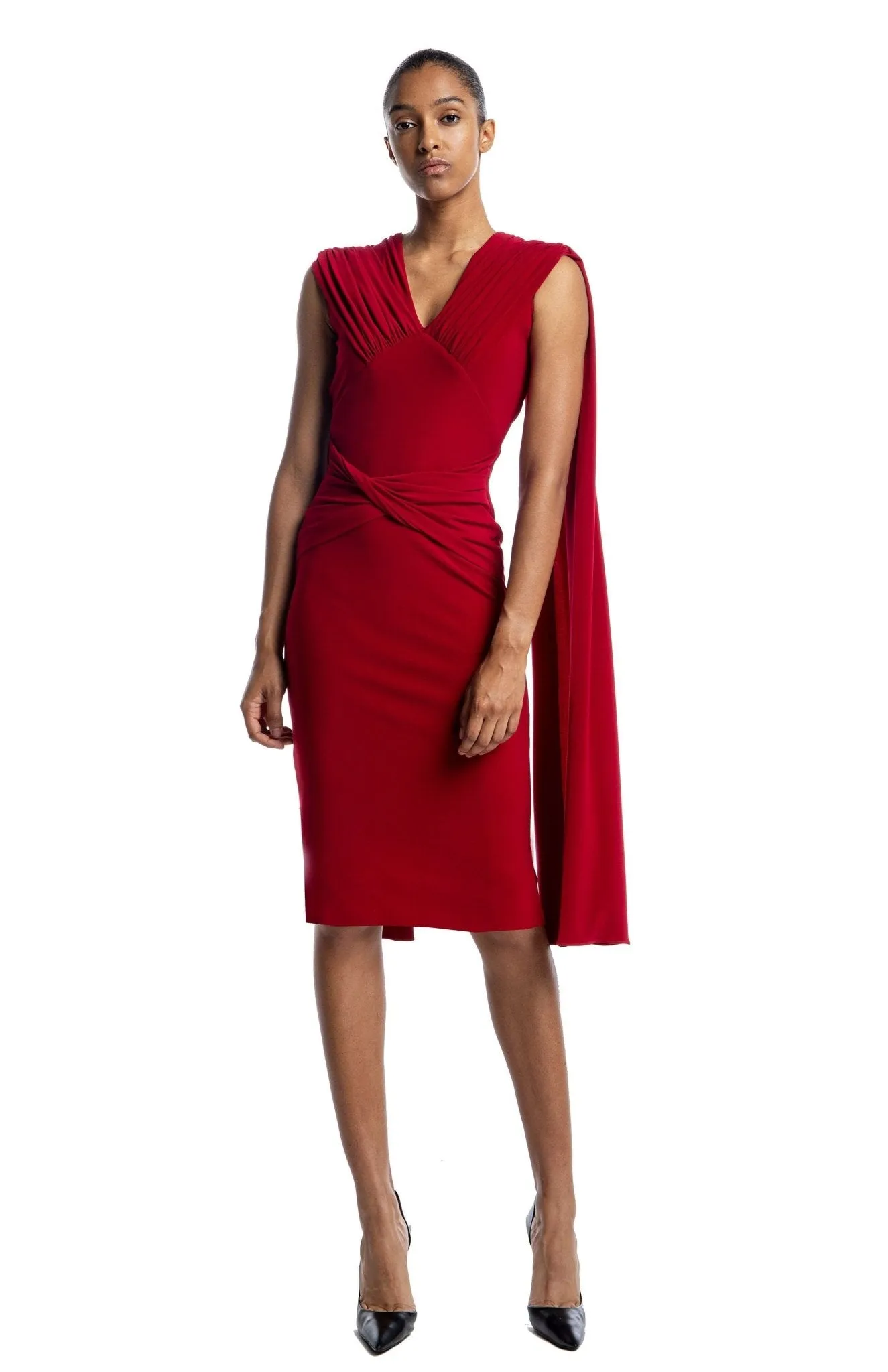 Aegea | Dramatic Cape Cocktail Dress