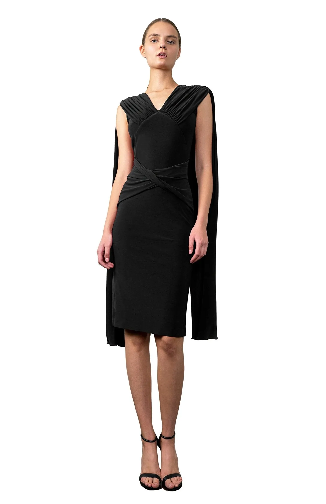 Aegea | Dramatic Cape Cocktail Dress