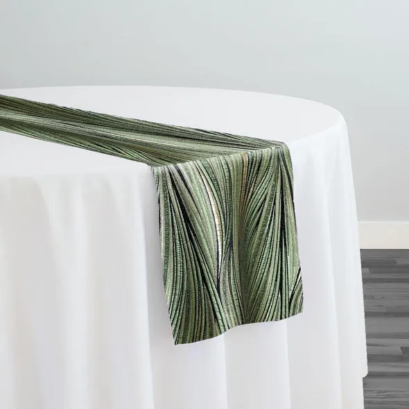 Allure Jacquard Table Runner in Green