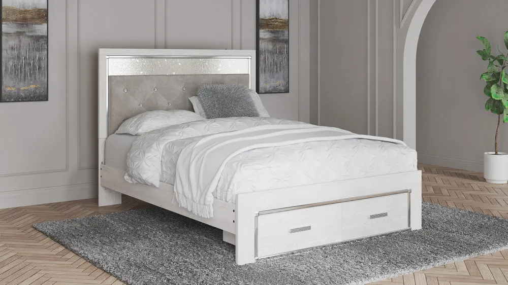 Altyra Gray/White Queen Storage Bed