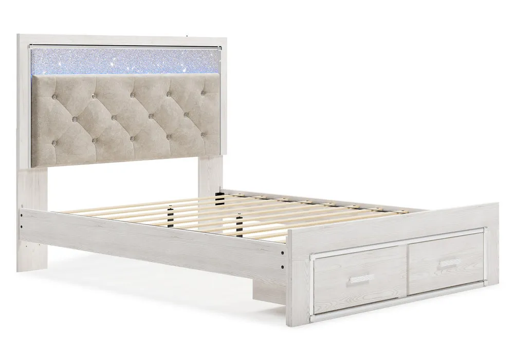 Altyra Gray/White Queen Storage Bed