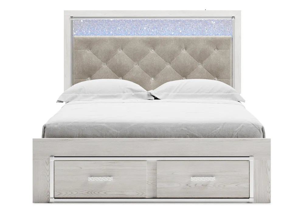 Altyra Gray/White Queen Storage Bed