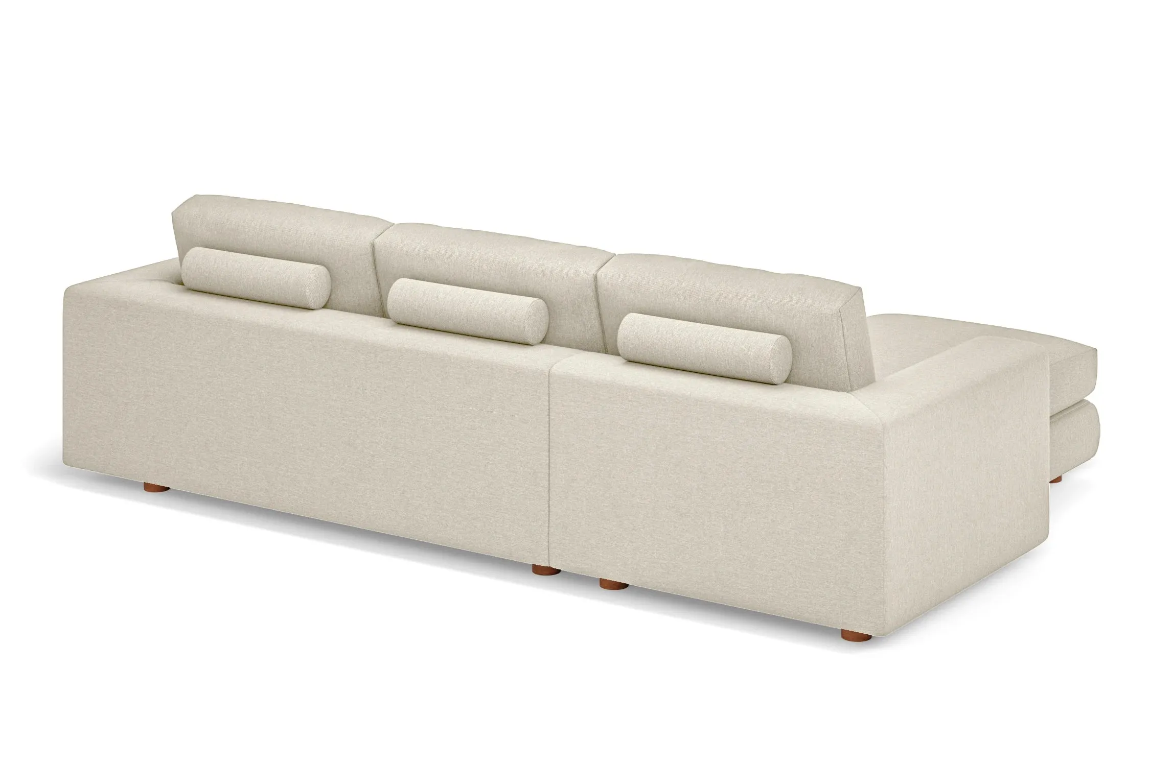 Arezzo 3 Seater Left Hand Facing Chaise Lounge Corner Sofa Cream Linen Fabric