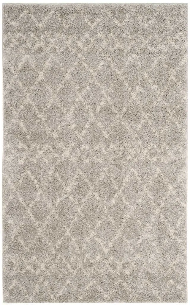 Berber Tribal Shag Light Gray/Cream Area Rug