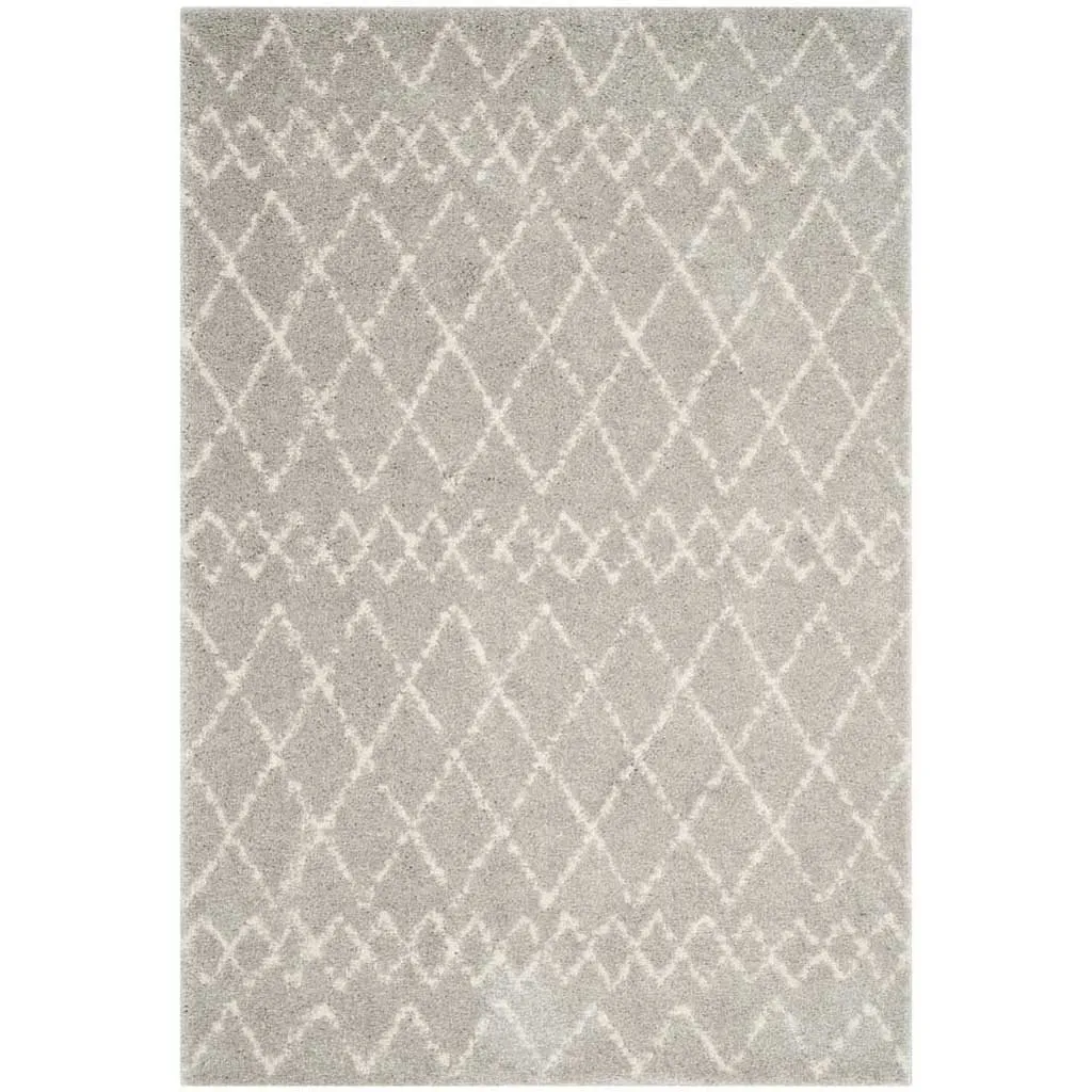 Berber Tribal Shag Light Gray/Cream Area Rug