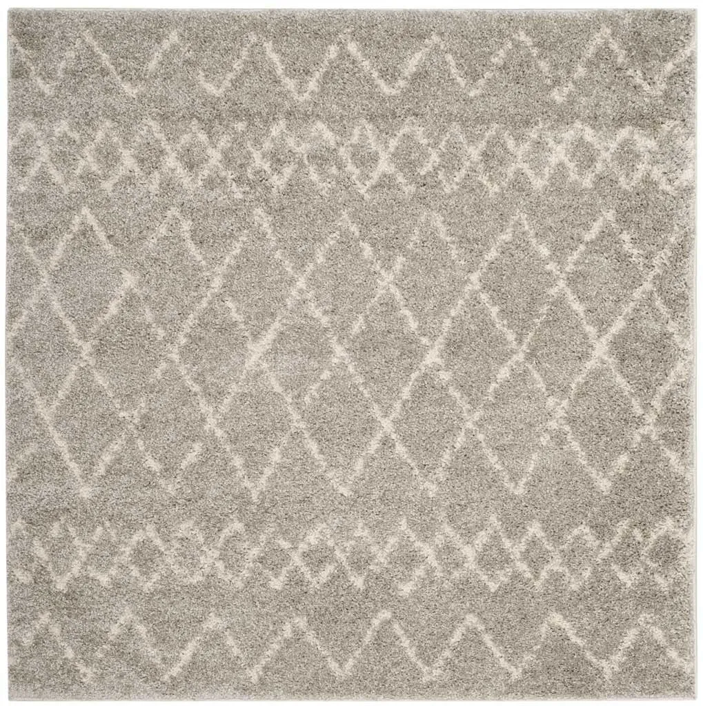 Berber Tribal Shag Light Gray/Cream Area Rug