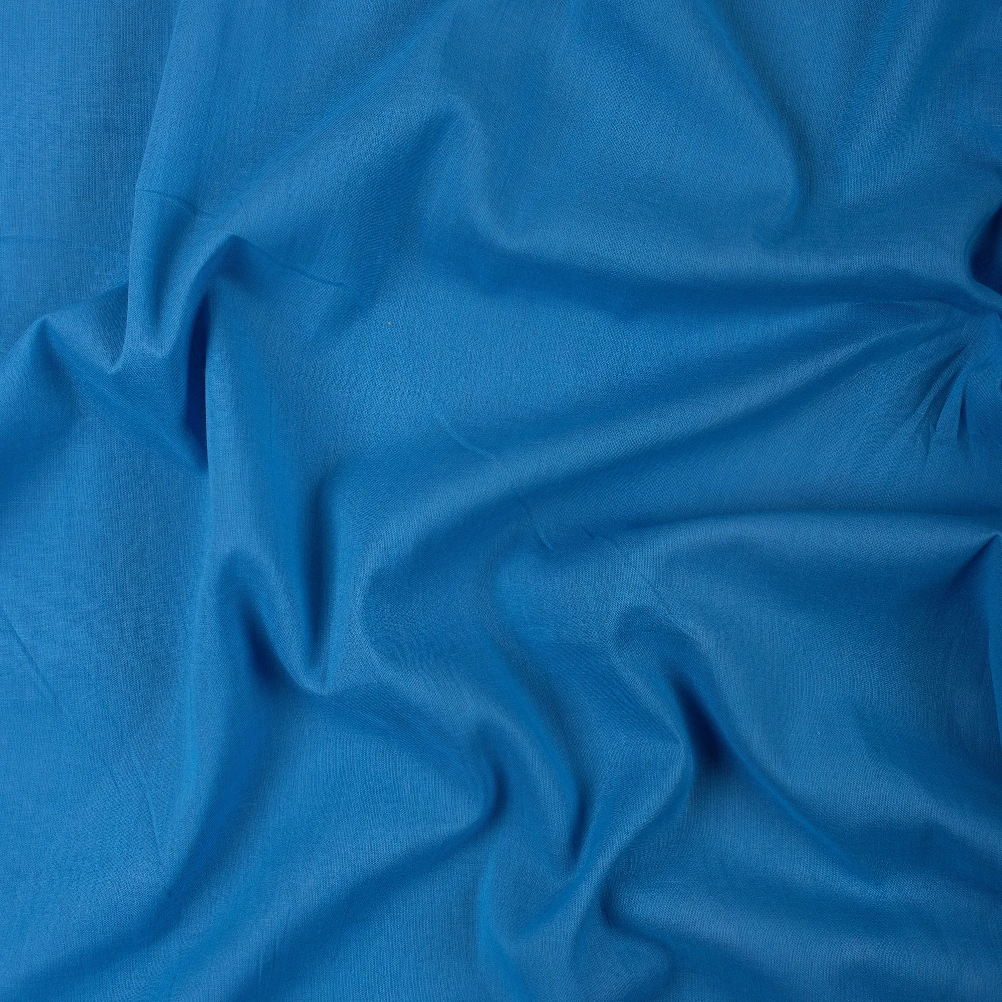 Blue Organic Yarn Dyed Plain Cotton Fabric