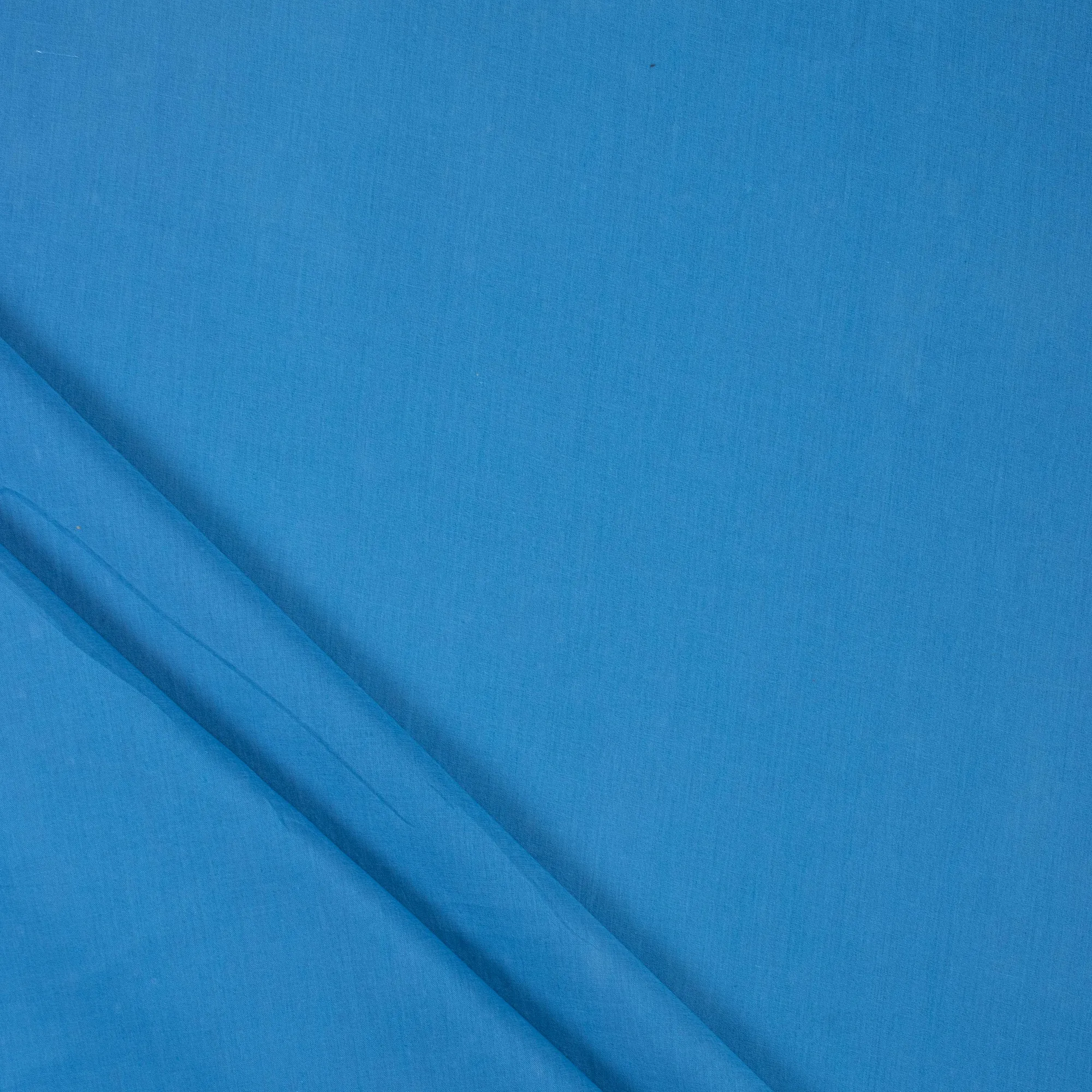 Blue Organic Yarn Dyed Plain Cotton Fabric