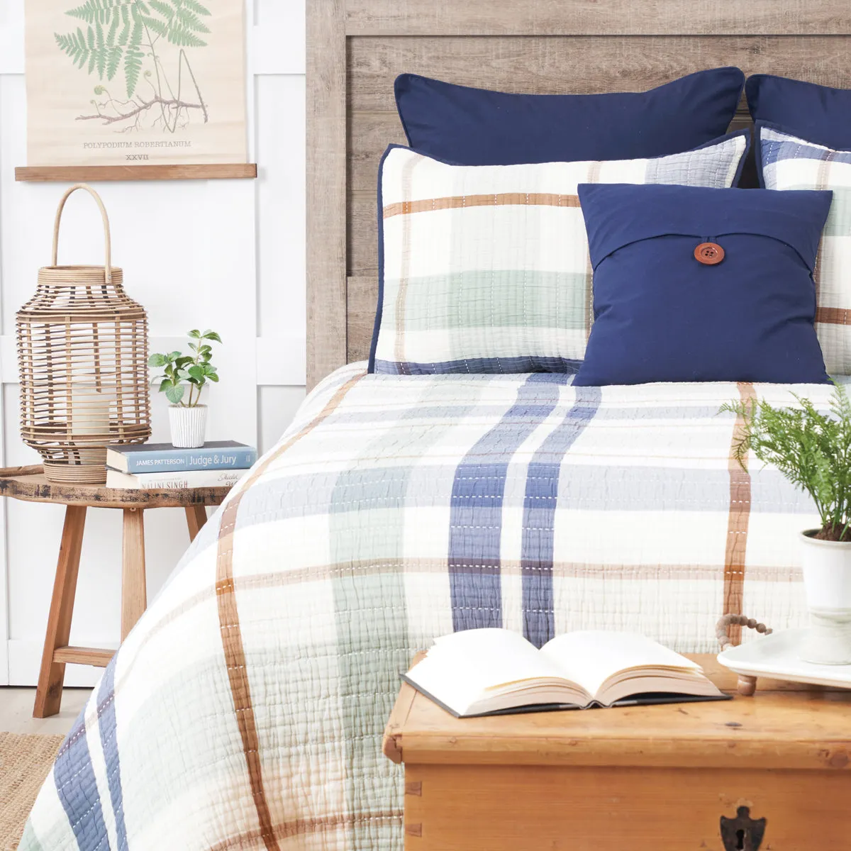 Cypress Plaid Coverlet Set