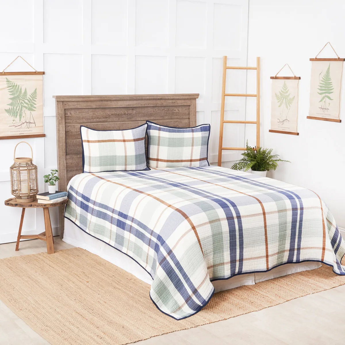 Cypress Plaid Coverlet Set