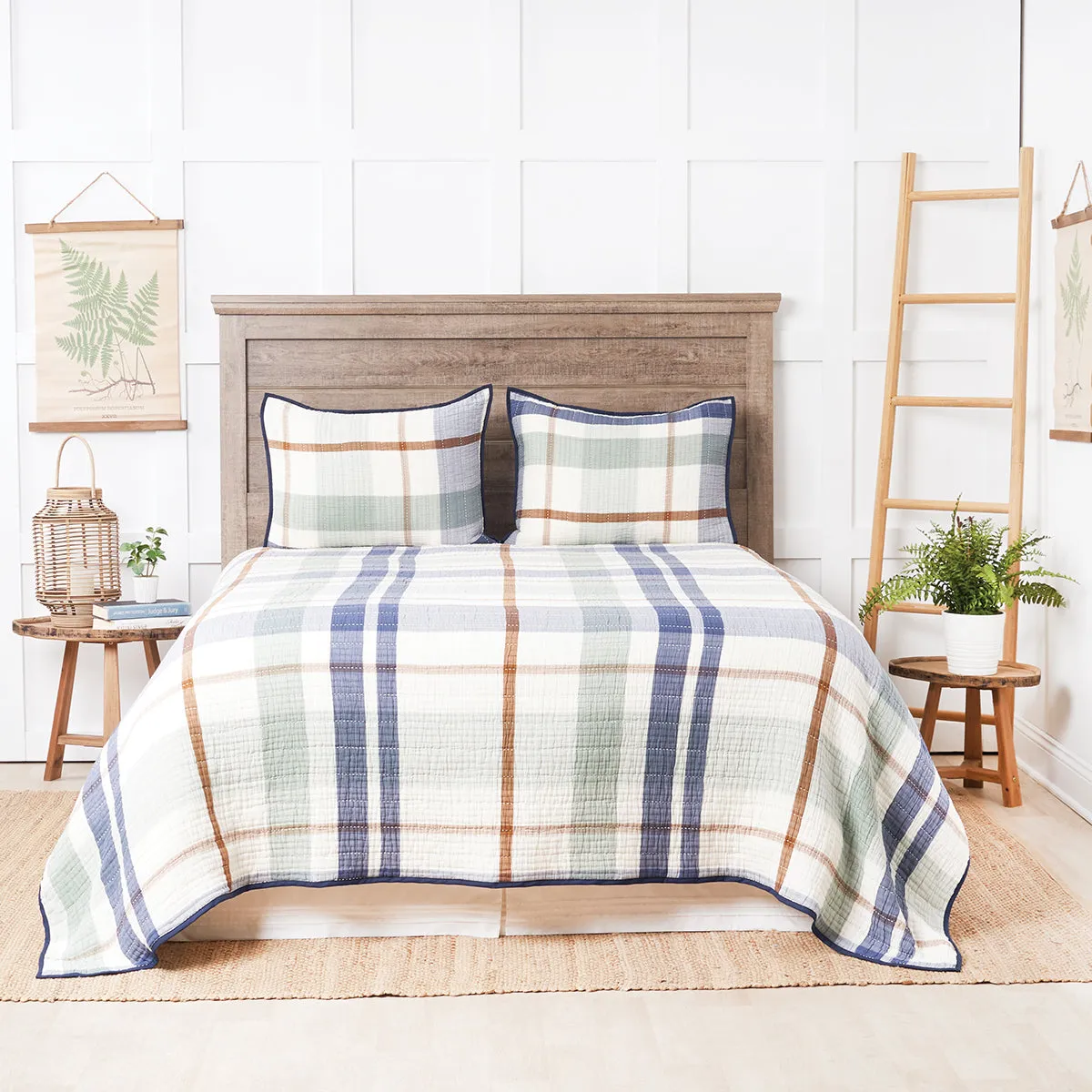 Cypress Plaid Coverlet Set