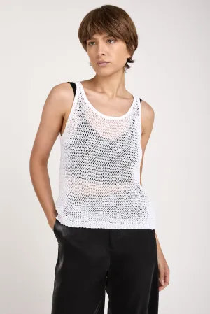 Dreyfuss Sleeveless Cotton Top in White