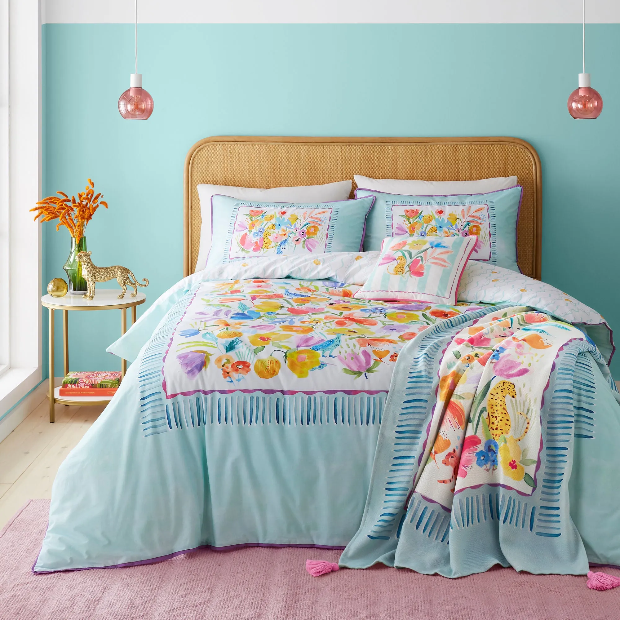 Festival Duvet Cover Set by Appletree Style in Duck Egg