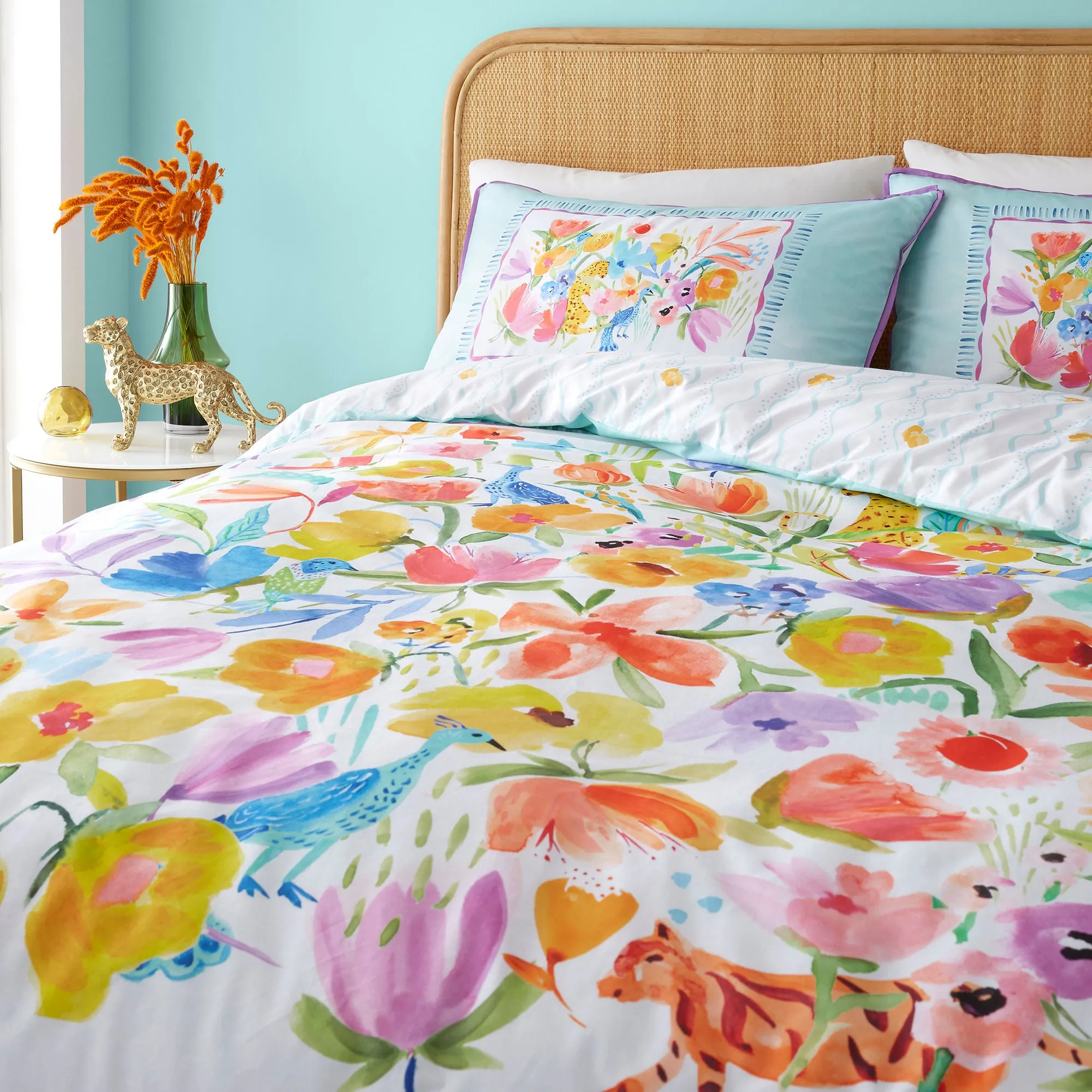 Festival Duvet Cover Set by Appletree Style in Duck Egg