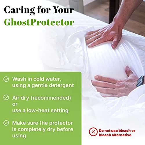 GhostBed Waterproof Mattress Protector & Cover - Noiseless, Lightweight, Breathable & Plastic-Free - Split King