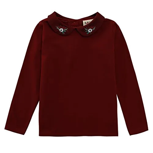 Girl Long Sleeve Peter Pan Collar Blouse