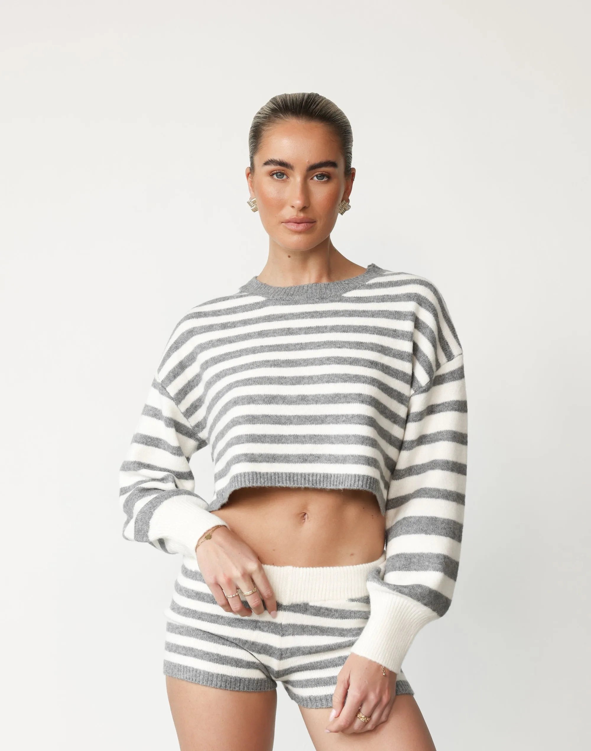 Gracie Knit Jumper (Slate/Cream)