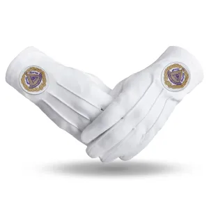 Grand Master Blue Lodge Gloves - Pure Cotton With White Patch