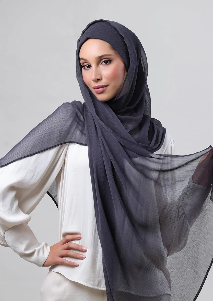 Iron- Classic Shawl- Plain Crinkled Chiffon