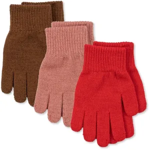 Konges Sløjd Rose/Pecan/Scarlet 3-Pack Filla Gloves