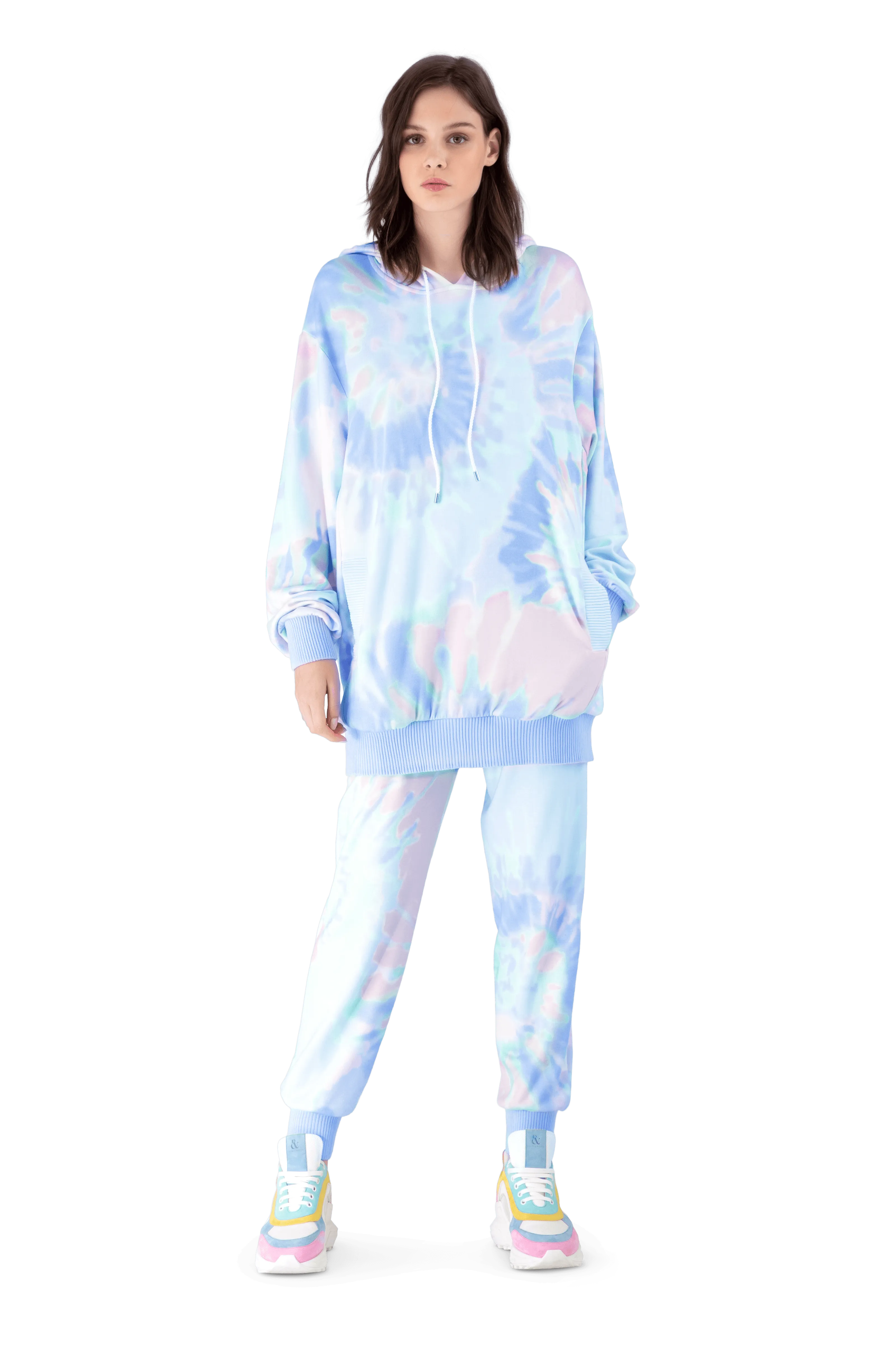 Lavender Tie-Dye Jersey Tracksuit Trousers