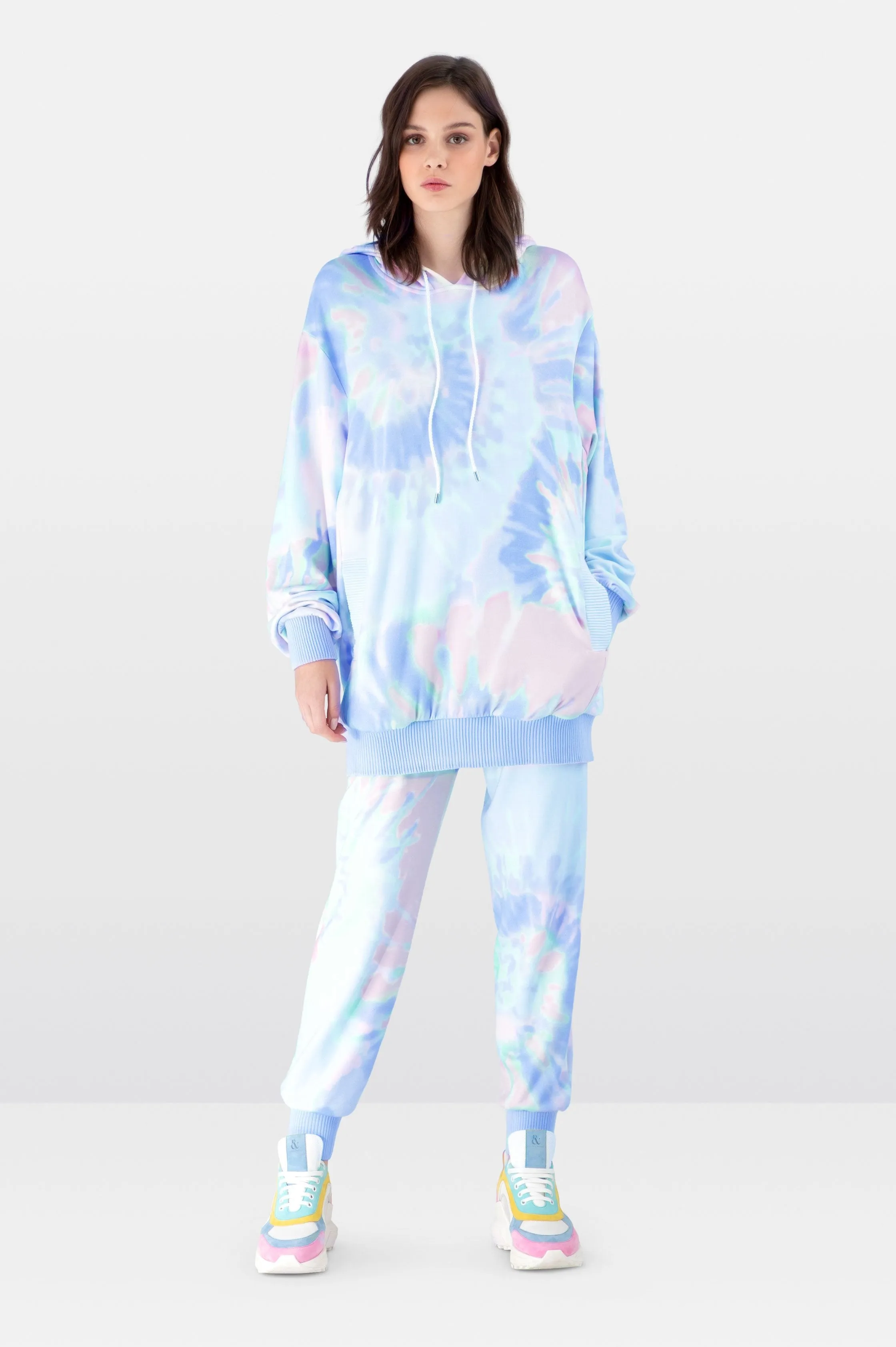 Lavender Tie-Dye Jersey Tracksuit Trousers