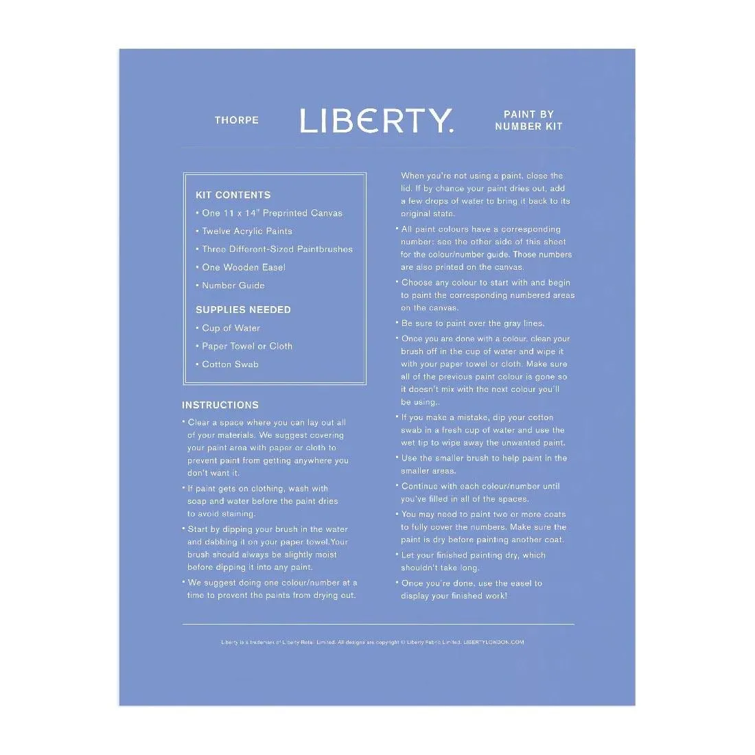 Liberty Paint By Numbers | Thorpe