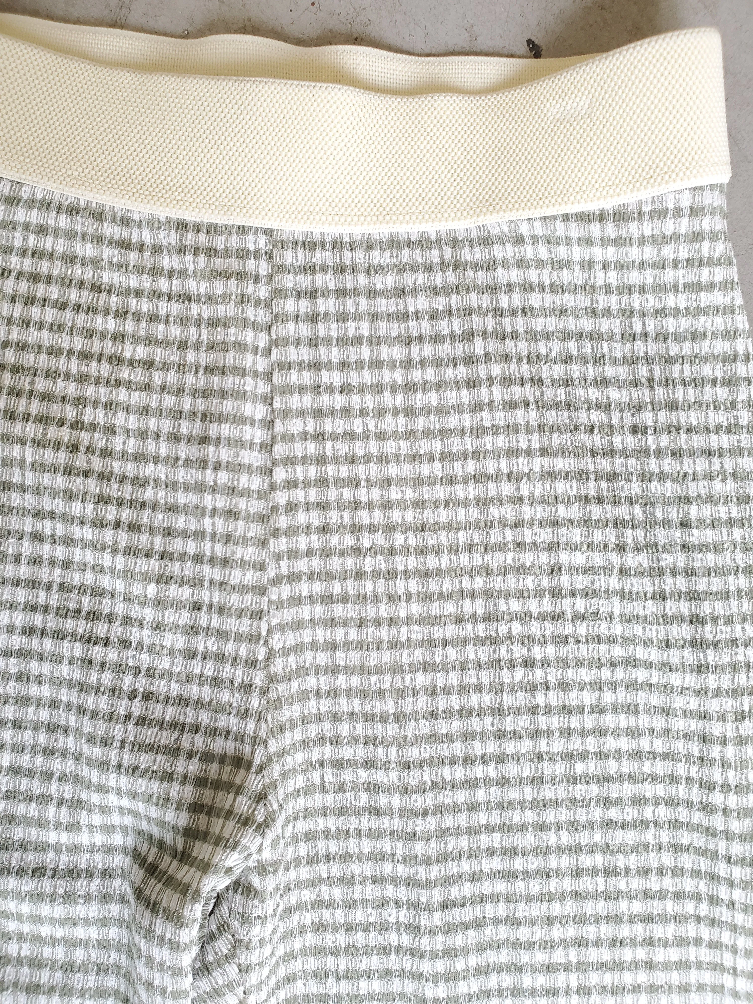 Long Knit Pants - Mint Green Gingham