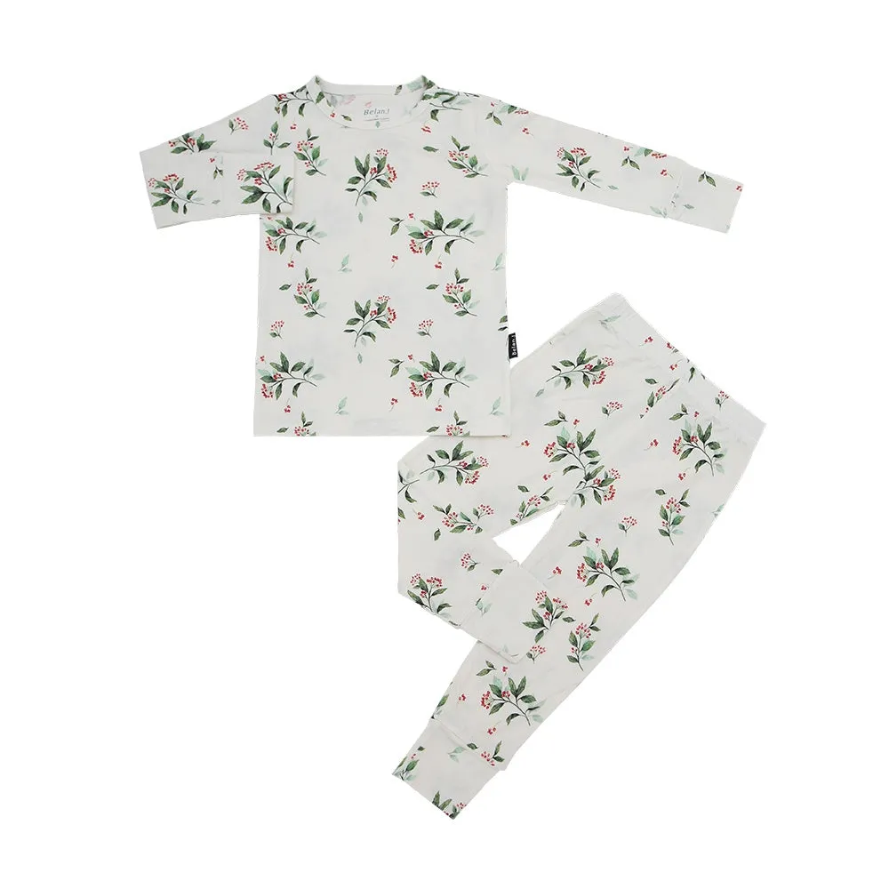 Long Sleeve PJ Set - Holly Berries