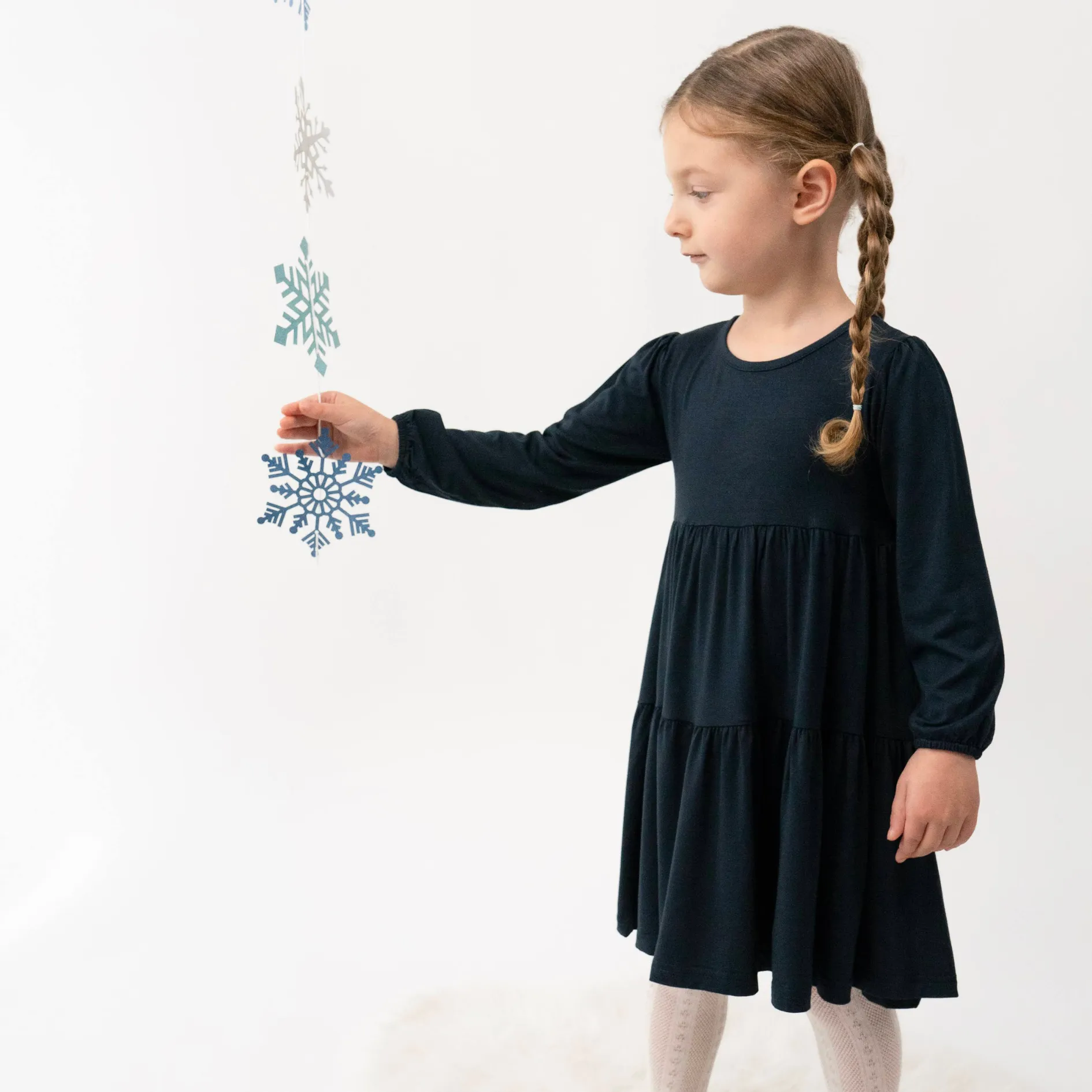 L/S Tiered Dress - Midnight