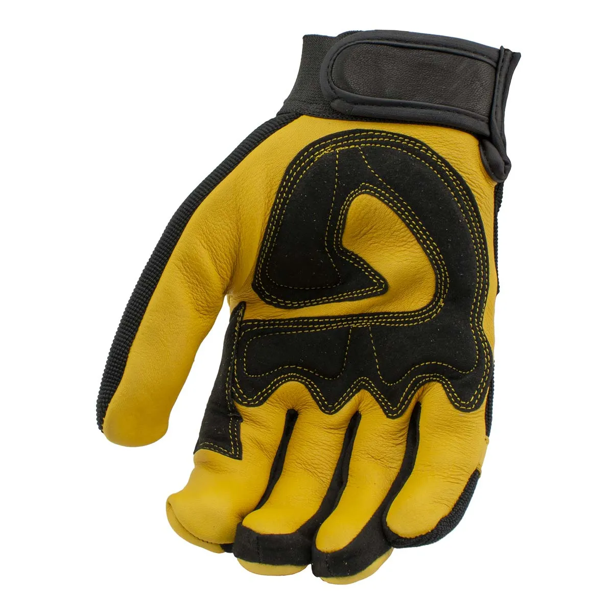 M Boss Motorcycle Apparel BOS37548 Men's Yellow and Black Full Grain