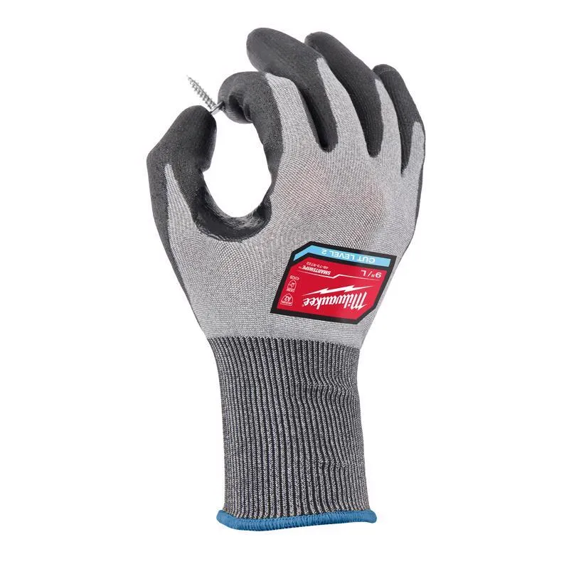 Milwaukee Cut Level 2 High Dexterity Polyurethane Dipped Gloves Gray L 1 pair