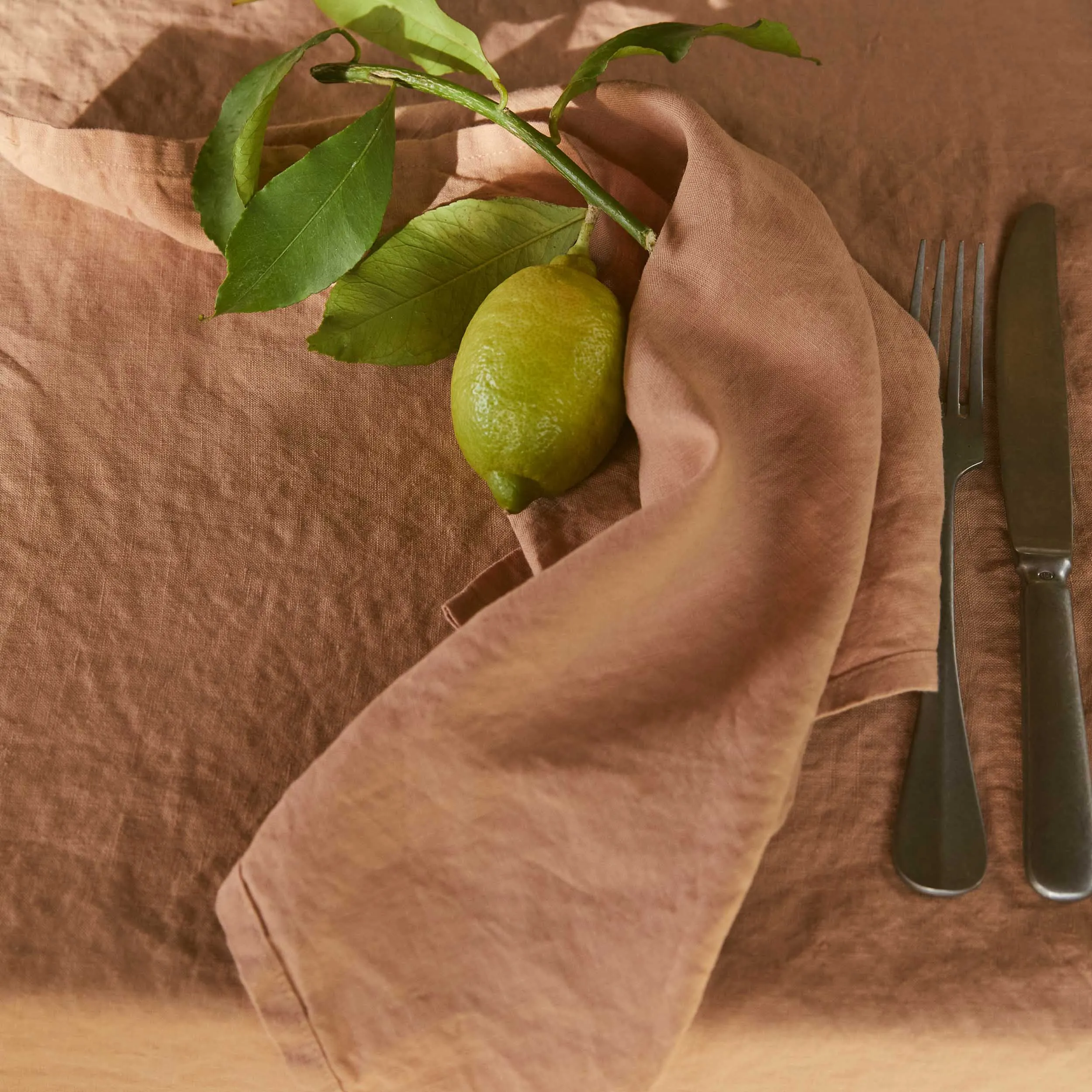 Miral Linen Table Cloth [Pale terracotta]