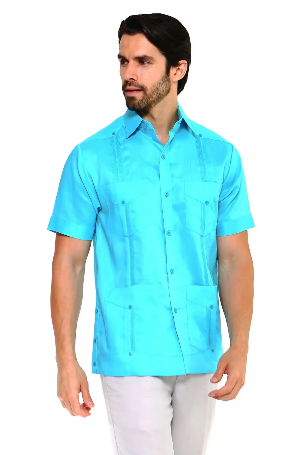 Mojito Collection Big Size Men's Traditional Guayabera Shirt Premium 100% Linen Short Sleeve 3X-8X