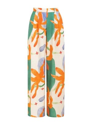 oli linen pants abstract print