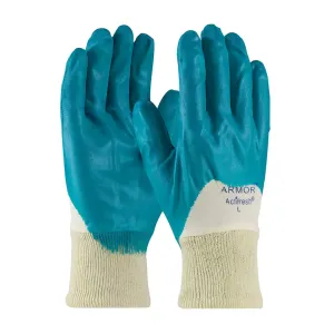 PIP 56-3180/M Nitrile Dipped Glove with Interlock Liner and Smooth Finish on Palm, Fingers & Knuckles - Knit Wrist