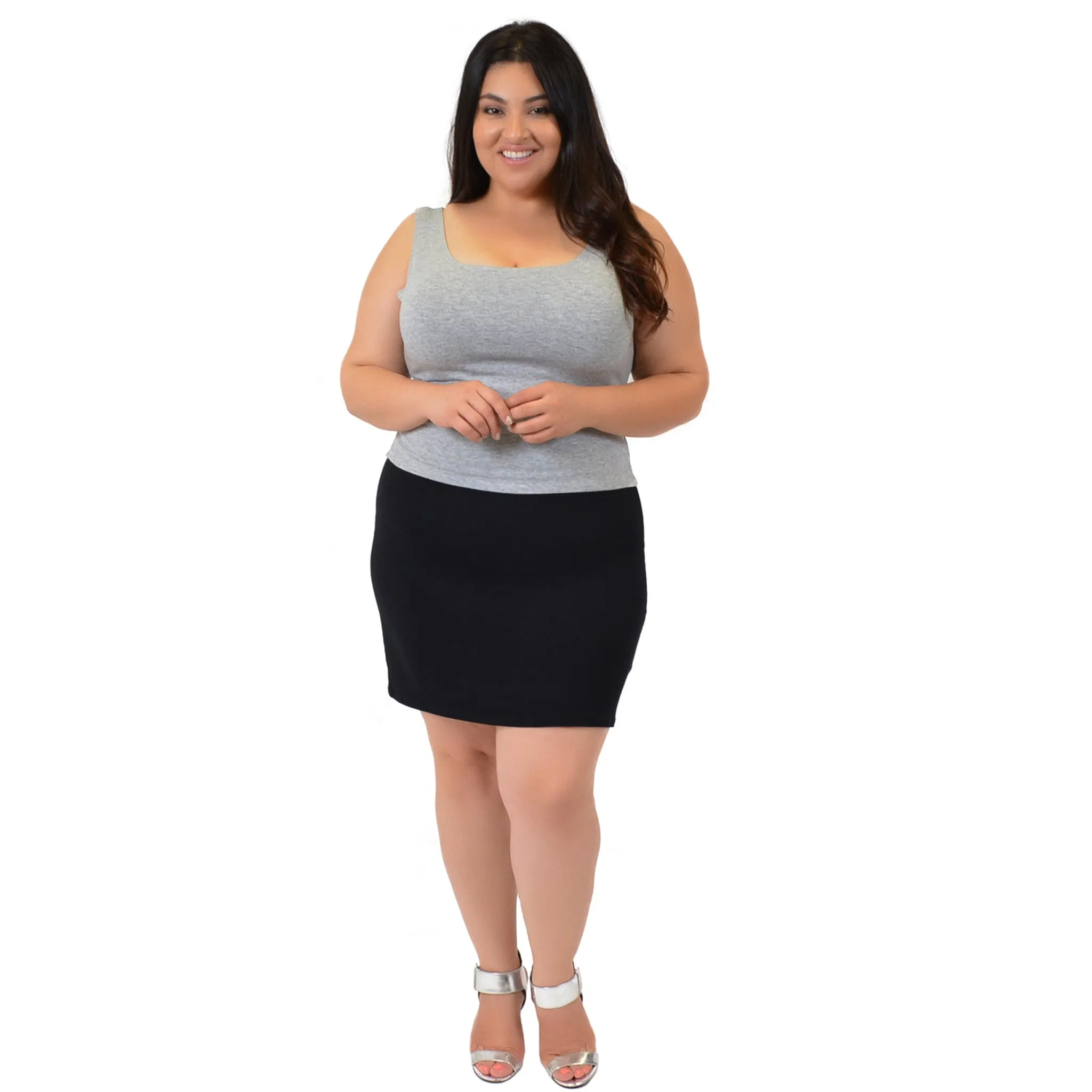 Plus Size Rayon Mini Skirt