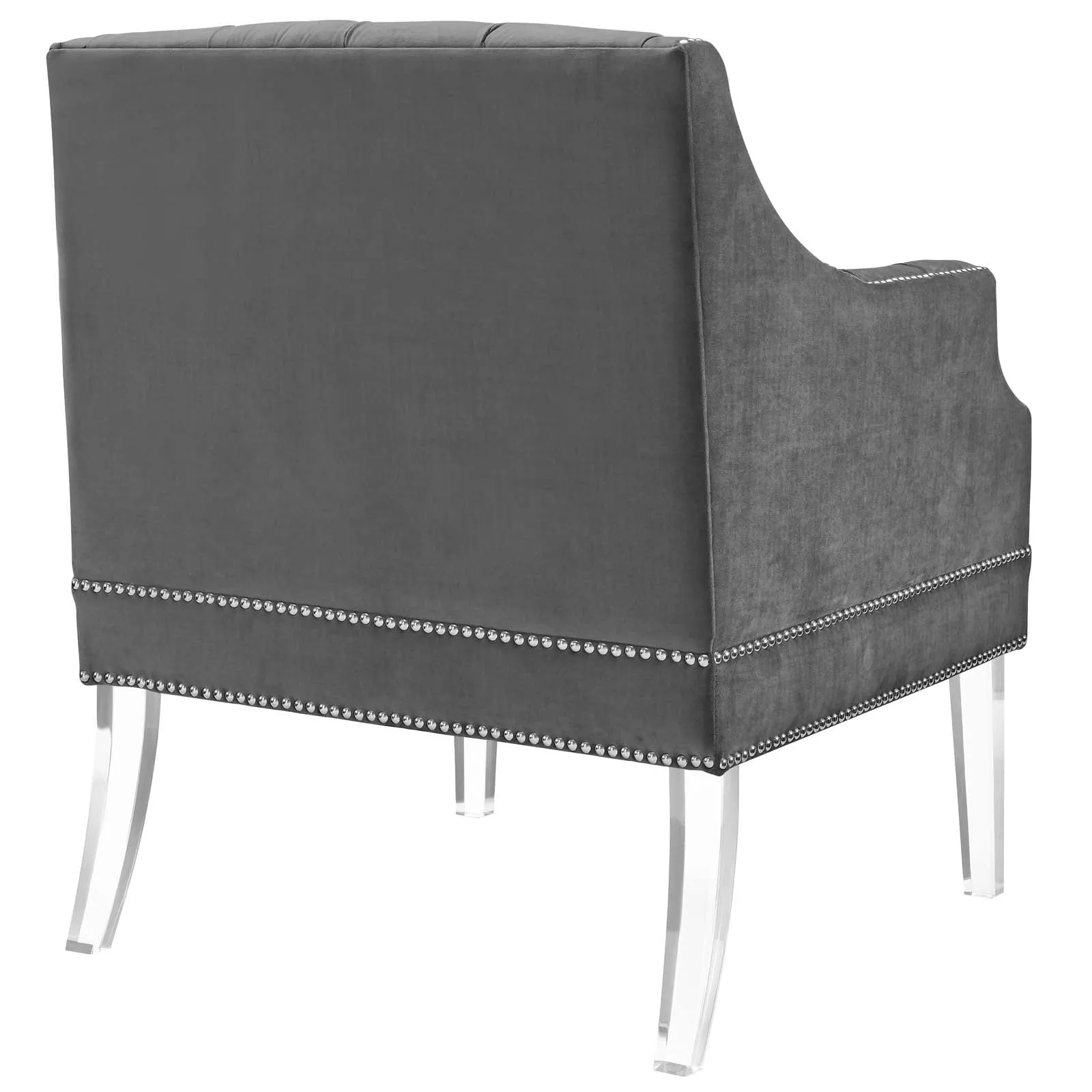 Proverbial Tufted Button Accent Performance Velvet Armchair - Modern Back Support Lounge Chair