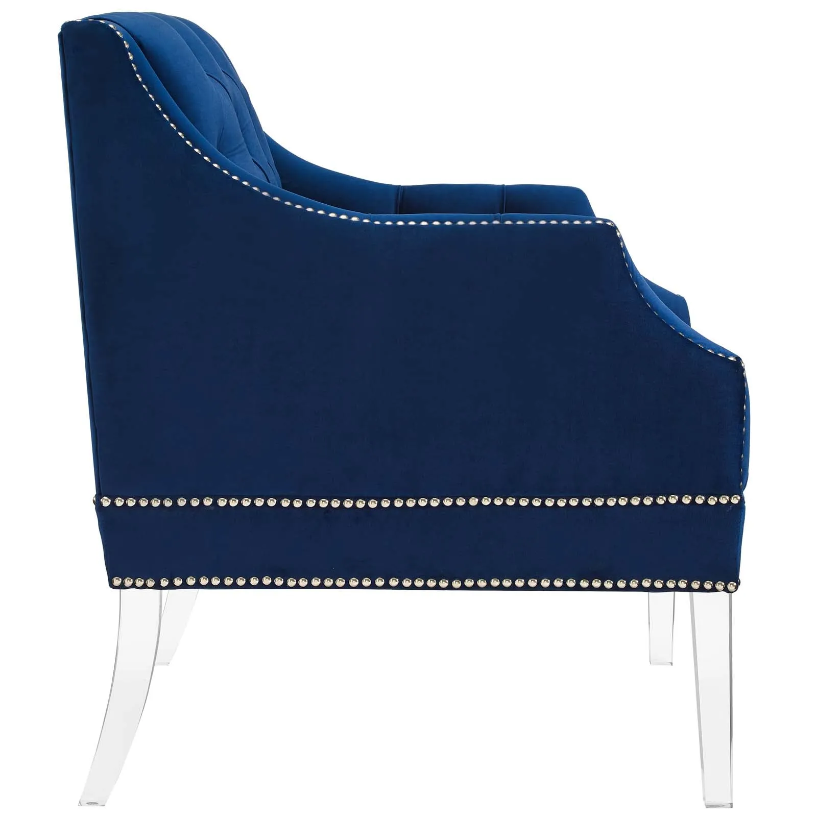 Proverbial Tufted Button Accent Performance Velvet Armchair - Modern Back Support Lounge Chair