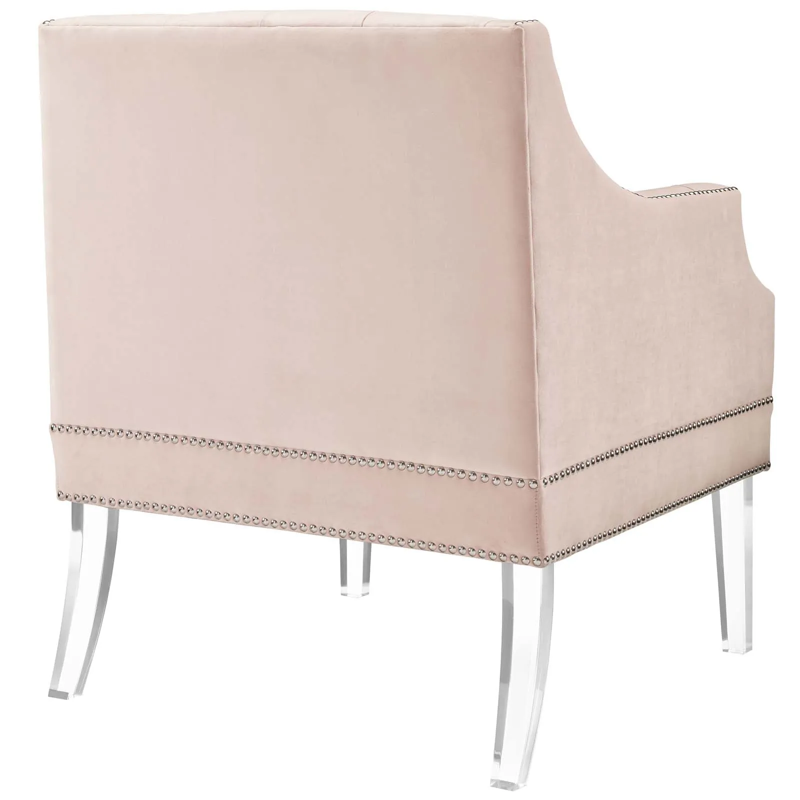 Proverbial Tufted Button Accent Performance Velvet Armchair - Modern Back Support Lounge Chair